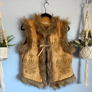 Sundance Lotus Blossom Goat Suede Fur Vest
